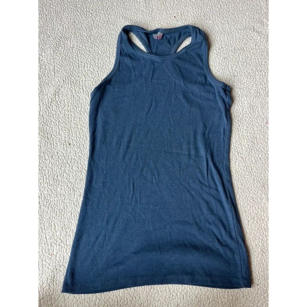 Commando Blue Ribbed Racerback Tank Top Womens Medium
